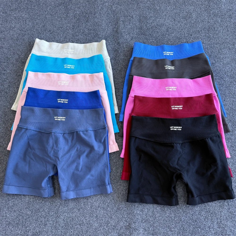 Impact Shorts with Logo Women Seamless Yoga Shorts Scrunch Bum Gym Shorts Workout Biker Short Fitness - VibraStore
