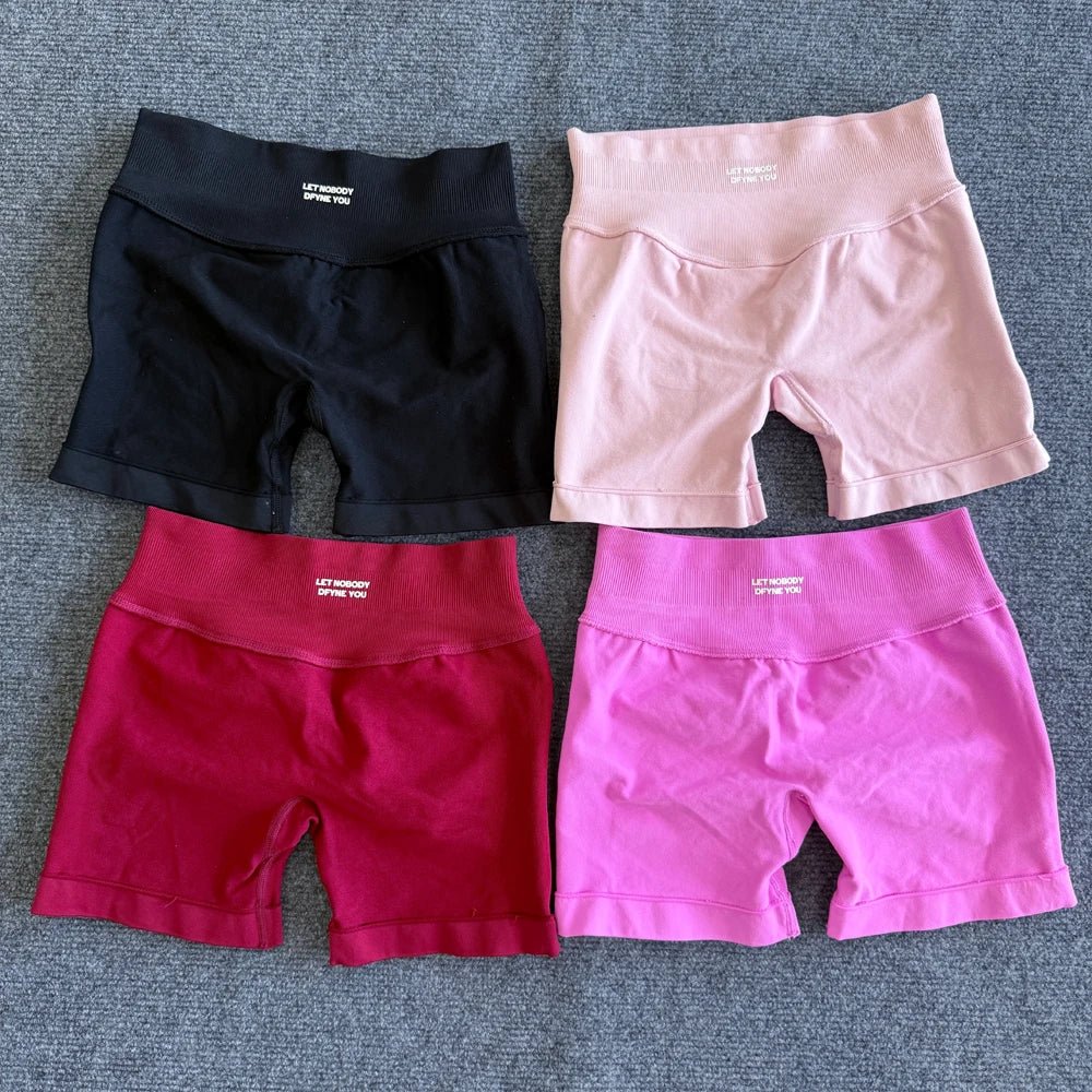 Impact Shorts with Logo Women Seamless Yoga Shorts Scrunch Bum Gym Shorts Workout Biker Short Fitness - VibraStore