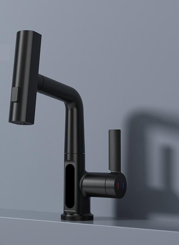 Intelligent Digital Display Faucet Pull - out Basin Faucet Temperature Digital Display Rotation - VibraStore