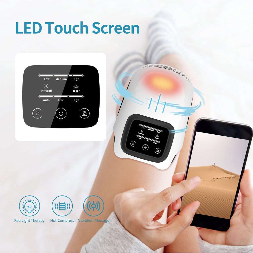 Intelligent Home Use Electric Intelligent Kneading Heating Knee Massager Rechargeable Pain Relief Infrared Laser Vibration Knee Massager - VibraStore
