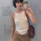 Irregular Fitted Camisole Two - Piece Set For Women - VibraStore