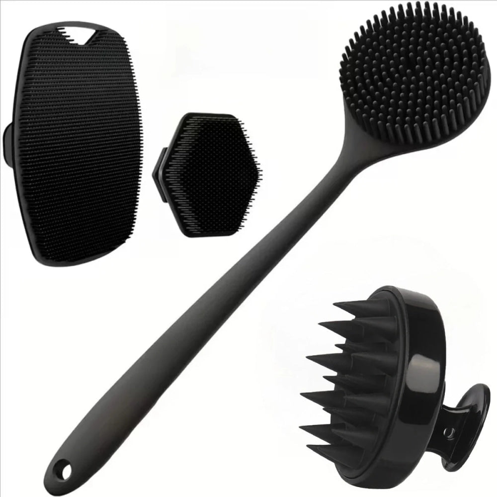 Juego de 4 Uds. De cepillo exfoliante suave de silicona para el cuerpo - VibraStore