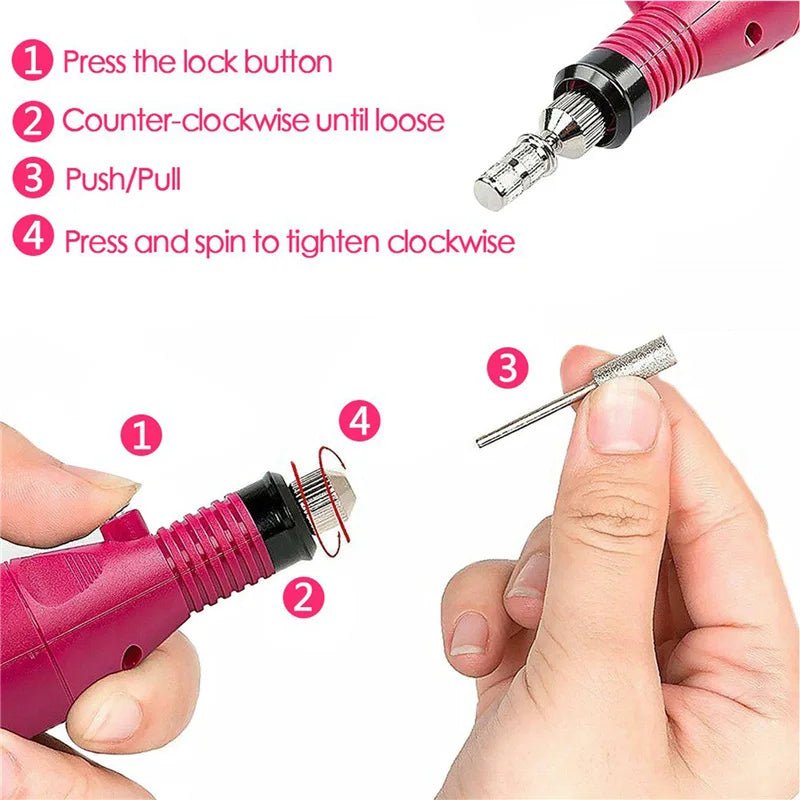 Juego de accesorios de manicura para uñas, máquina pulidora con lámpara LED UV, secador de uñas, herramientas multiples de lentejuelas - VibraStore