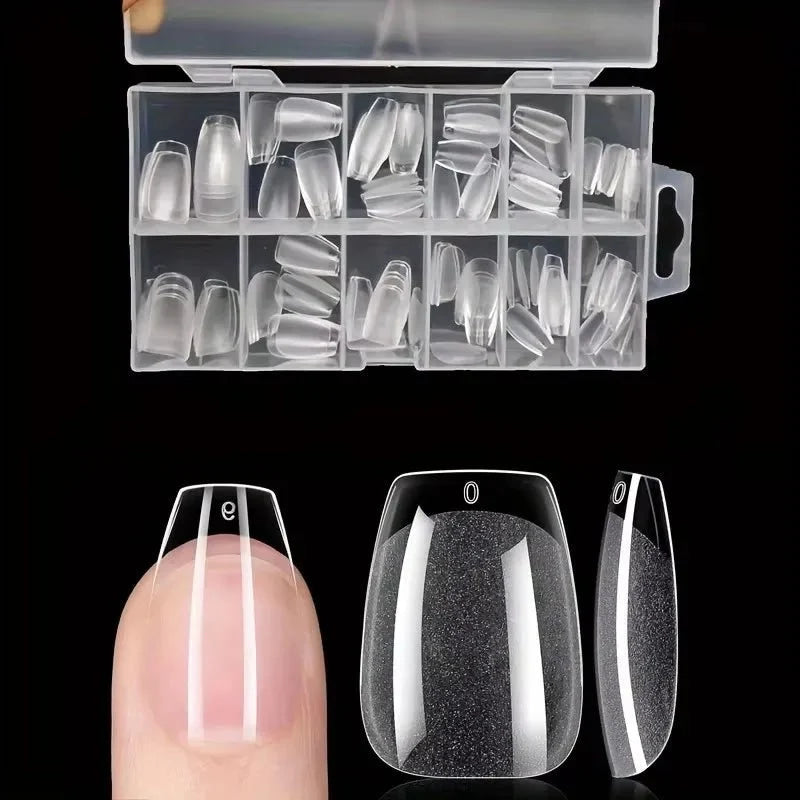 Juego de uñas postizas redondas largas en forma de almendra de 120 piezas, puntas de uñas de gel semimate prefabricadas, adecuadas para uñas postizas acrílicas de cobertura completa, salón de bricolaje en el hogar, 12 ta - VibraStore