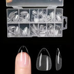 Juego de uñas postizas redondas largas en forma de almendra de 120 piezas, puntas de uñas de gel semimate prefabricadas, adecuadas para uñas postizas acrílicas de cobertura completa, salón de bricolaje en el hogar, 12 ta - VibraStore
