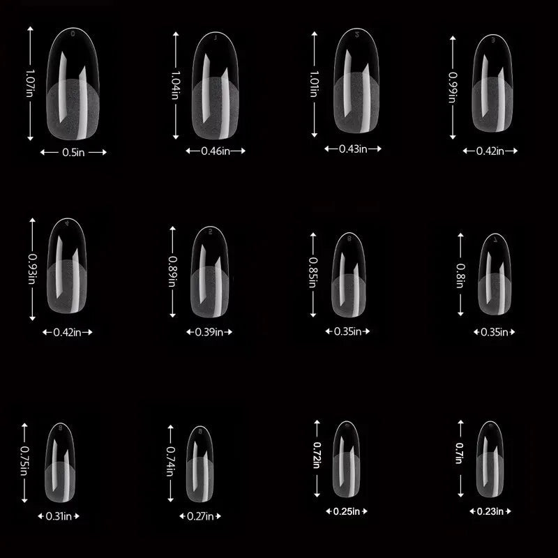 Juego de uñas postizas redondas largas en forma de almendra de 120 piezas, puntas de uñas de gel semimate prefabricadas, adecuadas para uñas postizas acrílicas de cobertura completa, salón de bricolaje en el hogar, 12 ta - VibraStore