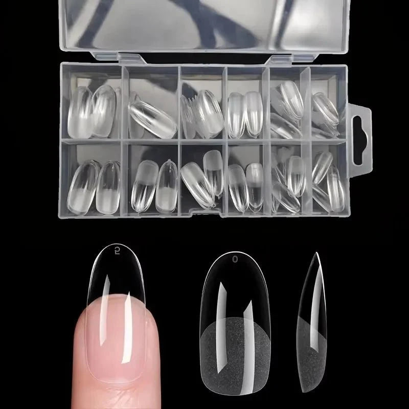 Juego de uñas postizas redondas largas en forma de almendra de 120 piezas, puntas de uñas de gel semimate prefabricadas, adecuadas para uñas postizas acrílicas de cobertura completa, salón de bricolaje en el hogar, 12 ta - VibraStore
