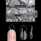 Juego de uñas postizas redondas largas en forma de almendra de 120 piezas, puntas de uñas de gel semimate prefabricadas, adecuadas para uñas postizas acrílicas de cobertura completa, salón de bricolaje en el hogar, 12 ta - VibraStore