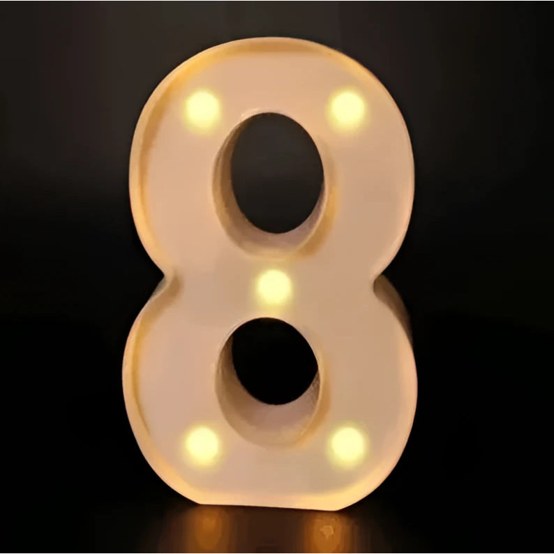 Lámpara luminosa con letras y números, luces LED del alfabeto - VibraStore