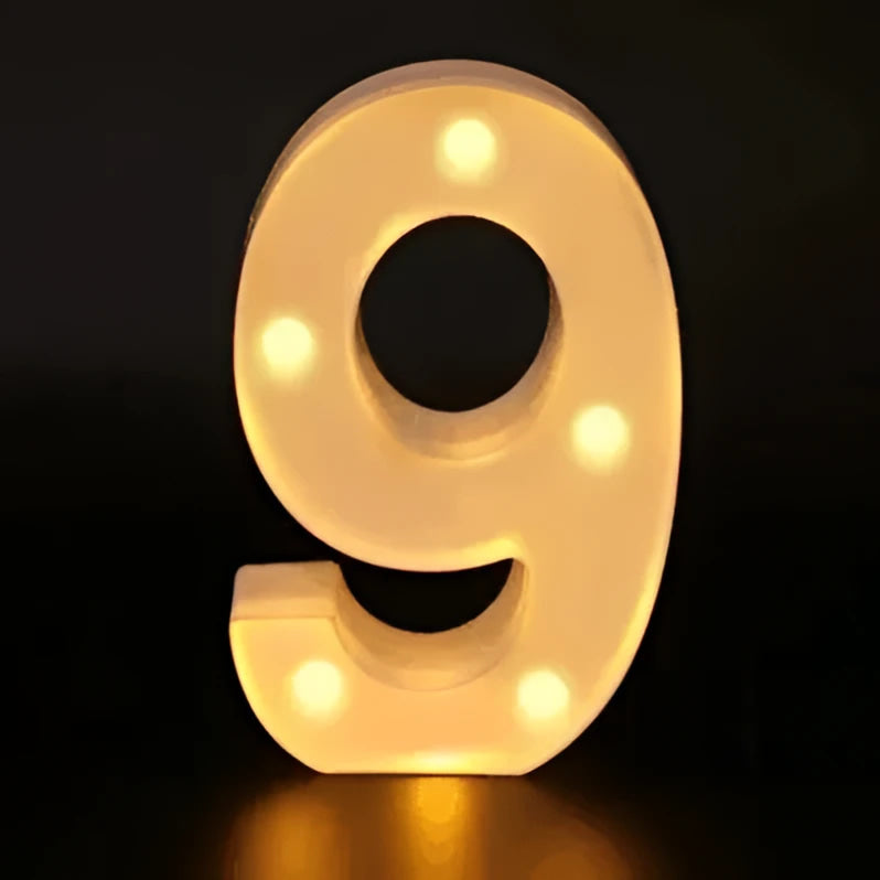 Lámpara luminosa con letras y números, luces LED del alfabeto - VibraStore