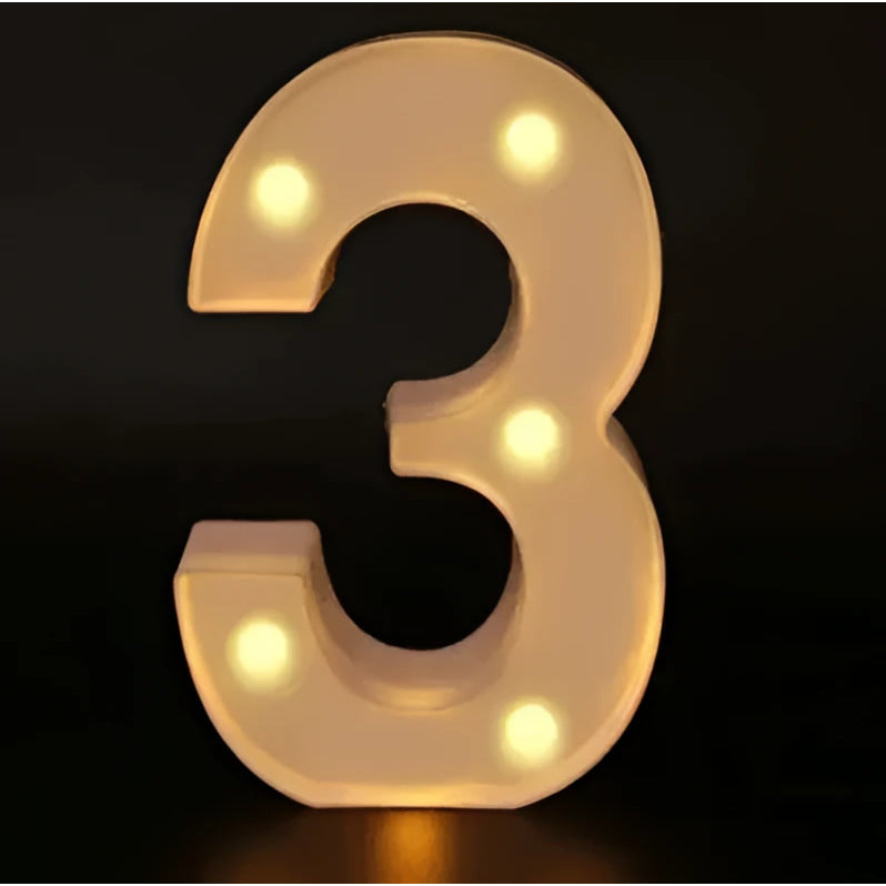 Lámpara luminosa con letras y números, luces LED del alfabeto - VibraStore