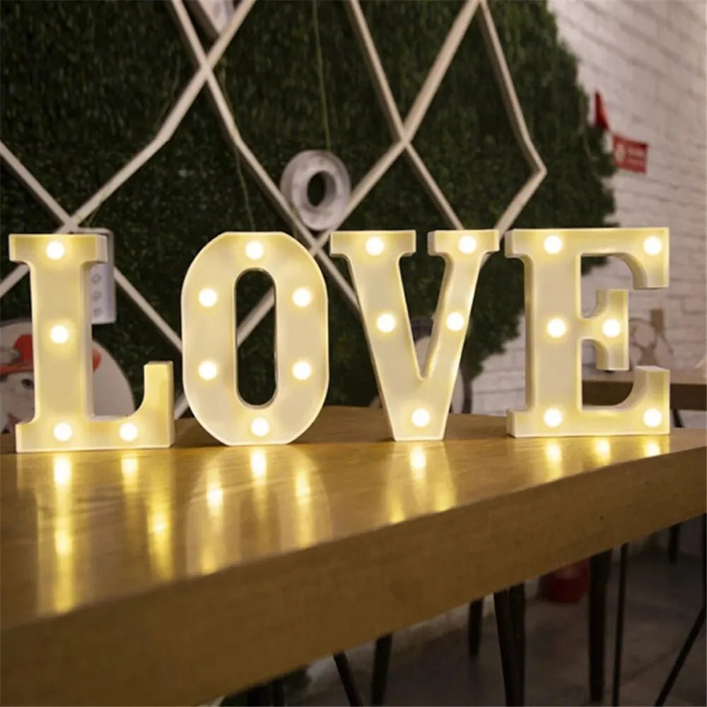 Lámpara luminosa con letras y números, luces LED del alfabeto - VibraStore