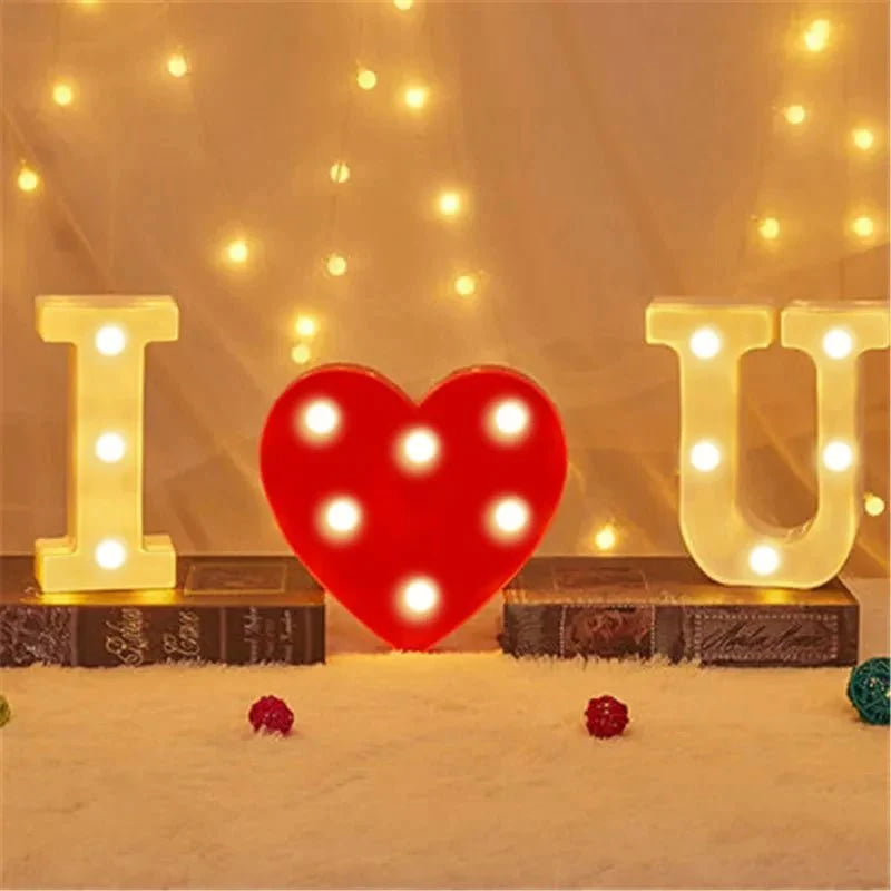 Lámpara luminosa con letras y números, luces LED del alfabeto - VibraStore