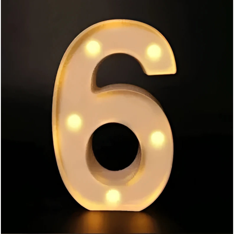 Lámpara luminosa con letras y números, luces LED del alfabeto - VibraStore