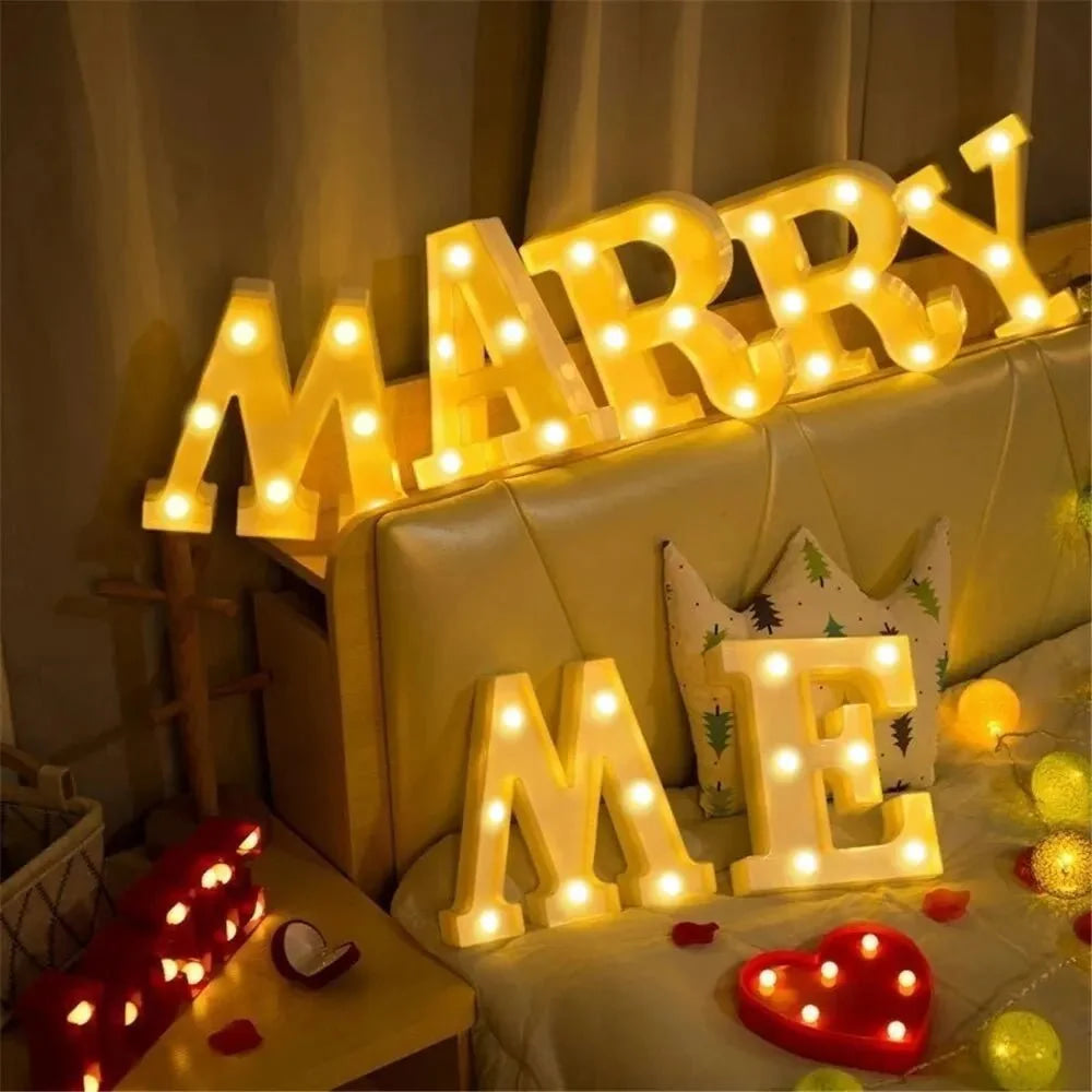 Lámpara luminosa con letras y números, luces LED del alfabeto - VibraStore