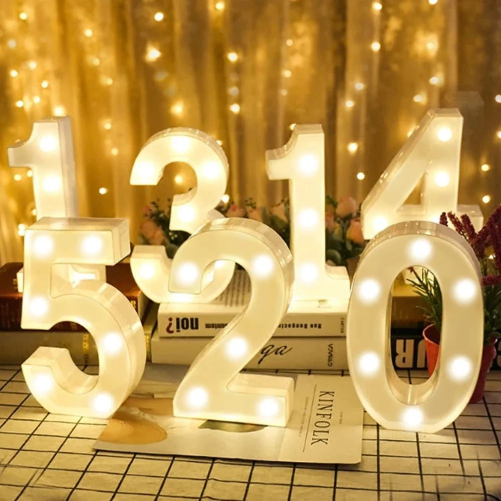 Lámpara luminosa con letras y números, luces LED del alfabeto - VibraStore