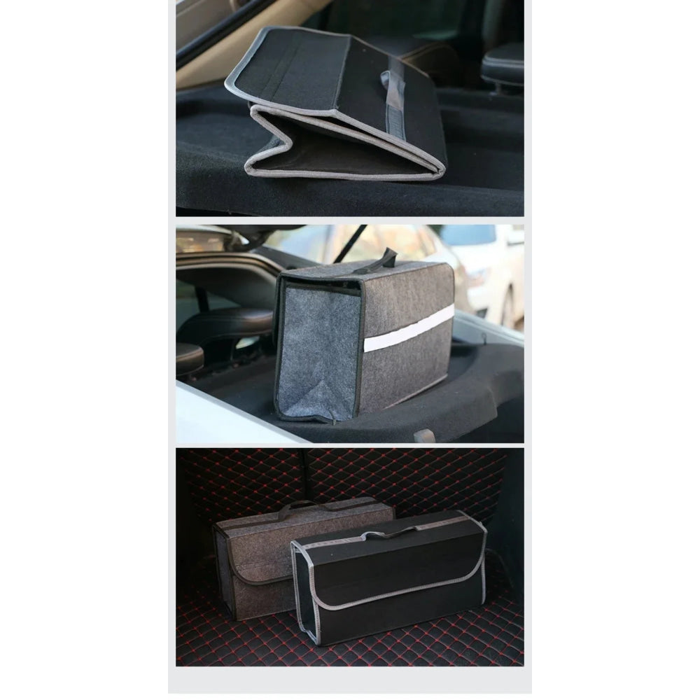 Large Anti Slip Compartment Boot Storage Organizer Tool Car Storage Bag Car Trunk Organizer Soft Felt Storage Box Accessories - VibraStore
