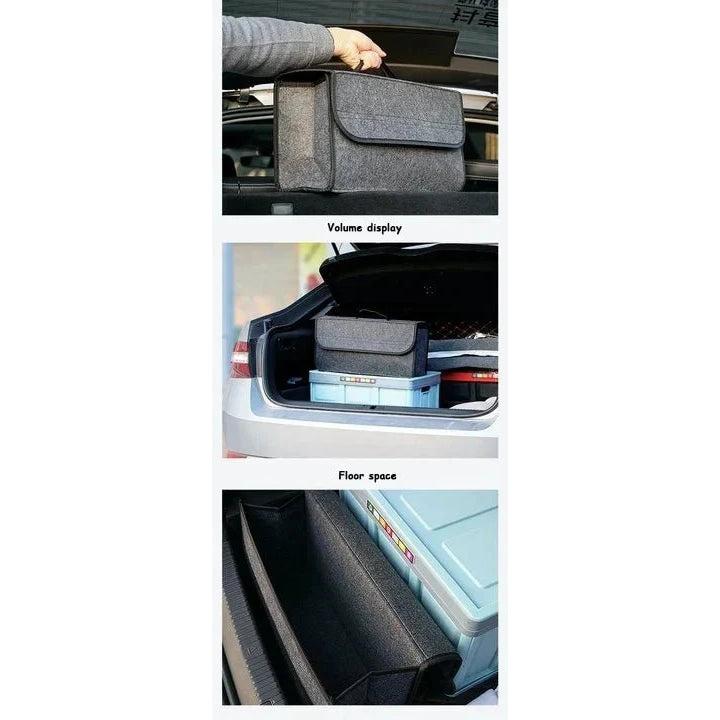 Large Anti Slip Compartment Boot Storage Organizer Tool Car Storage Bag Car Trunk Organizer Soft Felt Storage Box Accessories - VibraStore