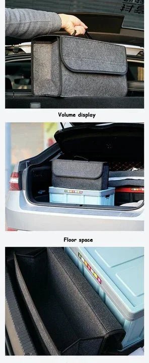 Large Anti Slip Compartment Boot Storage Organizer Tool Car Storage Bag Car Trunk Organizer Soft Felt Storage Box Accessories - VibraStore