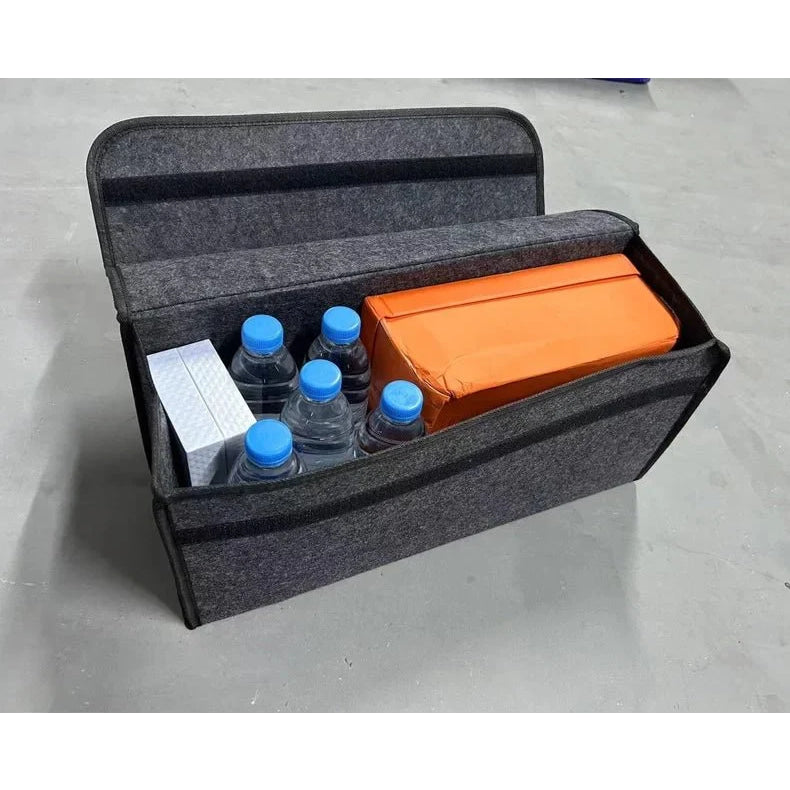 Large Anti Slip Compartment Boot Storage Organizer Tool Car Storage Bag Car Trunk Organizer Soft Felt Storage Box Accessories - VibraStore