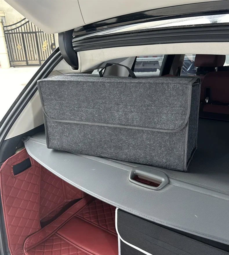 Large Anti Slip Compartment Boot Storage Organizer Tool Car Storage Bag Car Trunk Organizer Soft Felt Storage Box Accessories - VibraStore