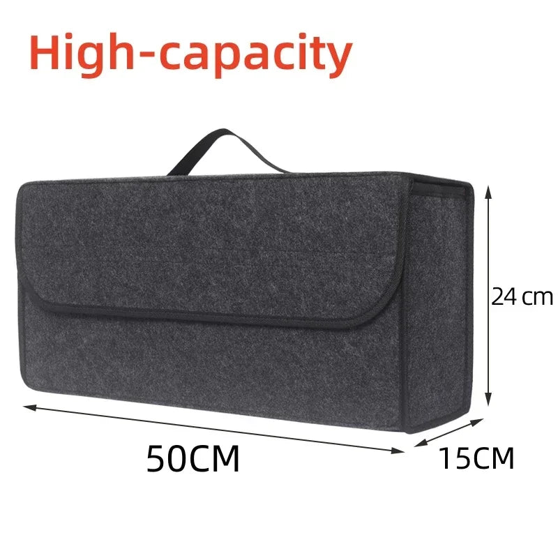 Large Anti Slip Compartment Boot Storage Organizer Tool Car Storage Bag Car Trunk Organizer Soft Felt Storage Box Accessories - VibraStore