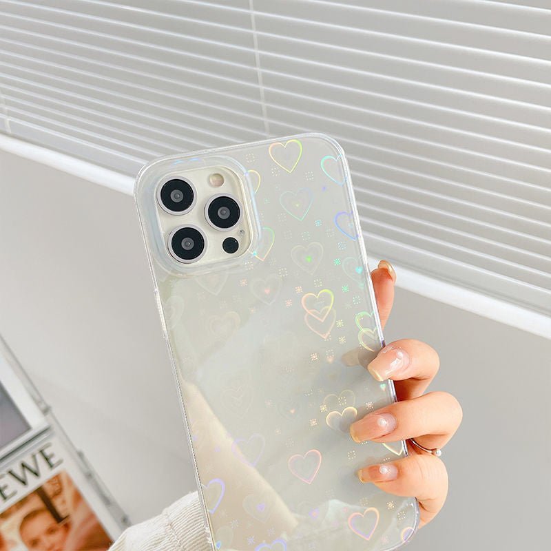 Laser Colorful Love For Double - sided Coated Silicone Phone Case - VibraStore
