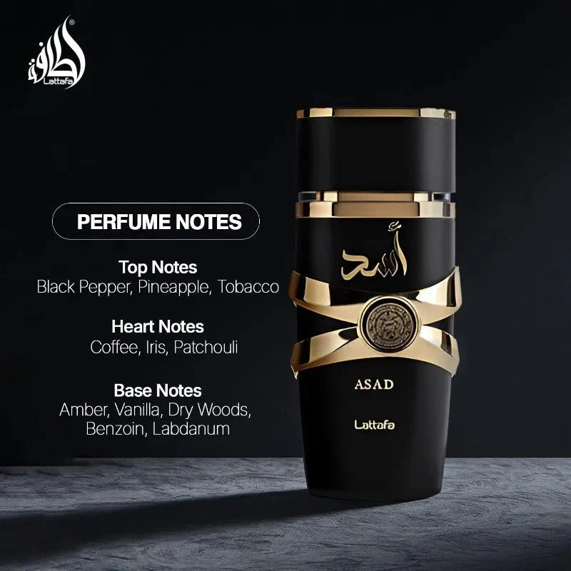 Lattafa Perfumes Asad para Unisex Eau De Parfum Spray 3.4 Onzas - VibraStore