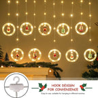 LED Holiday Light Christmas Curtain Lights Christmas Window Lights Santa New Year Decor String Lights for Indoor Decorations - VibraStore