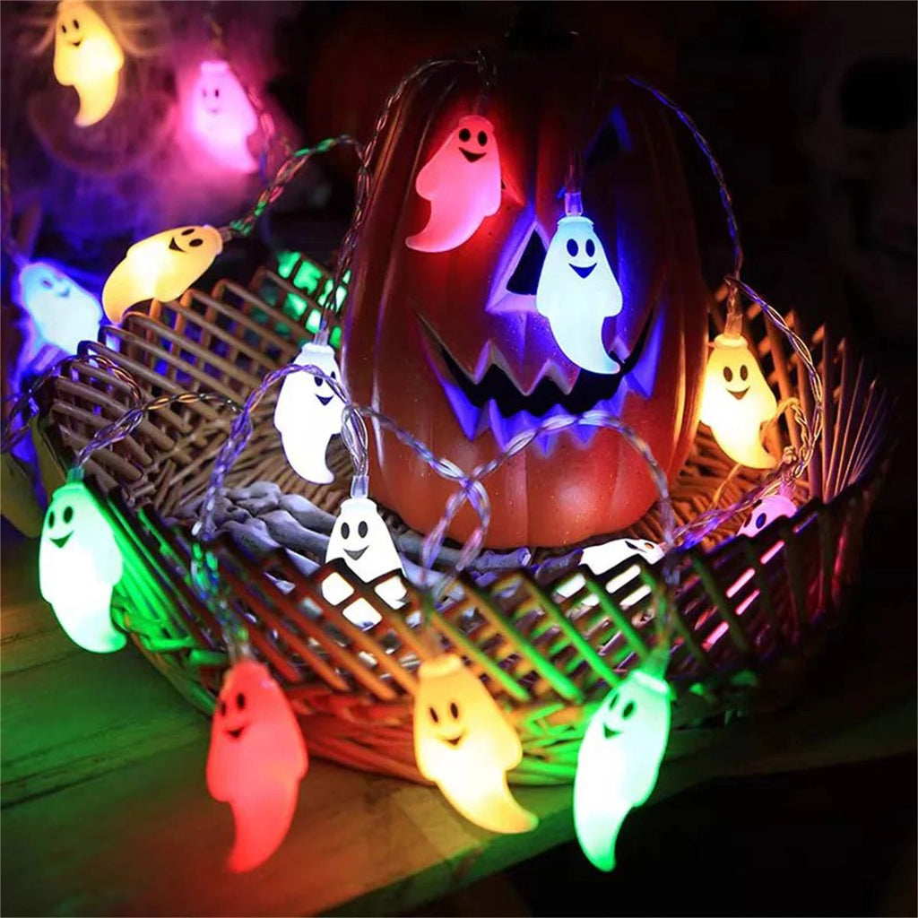 LED light string, Halloween ghost lights, festive party atmosphere decoration, glowing ghost ghost festival scene arrangement - VibraStore