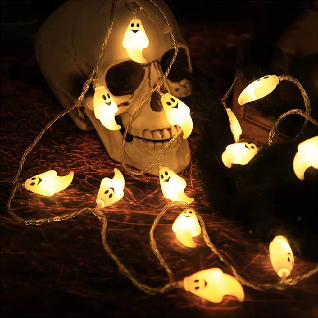 LED light string, Halloween ghost lights, festive party atmosphere decoration, glowing ghost ghost festival scene arrangement - VibraStore