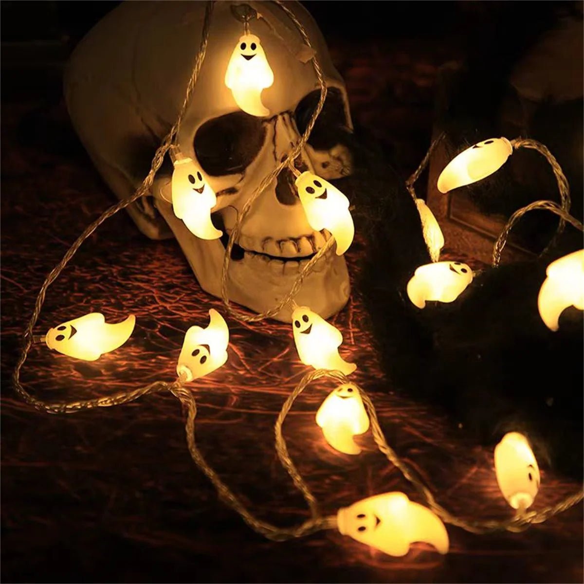 LED light string, Halloween ghost lights, festive party atmosphere decoration, glowing ghost ghost festival scene arrangement - VibraStore