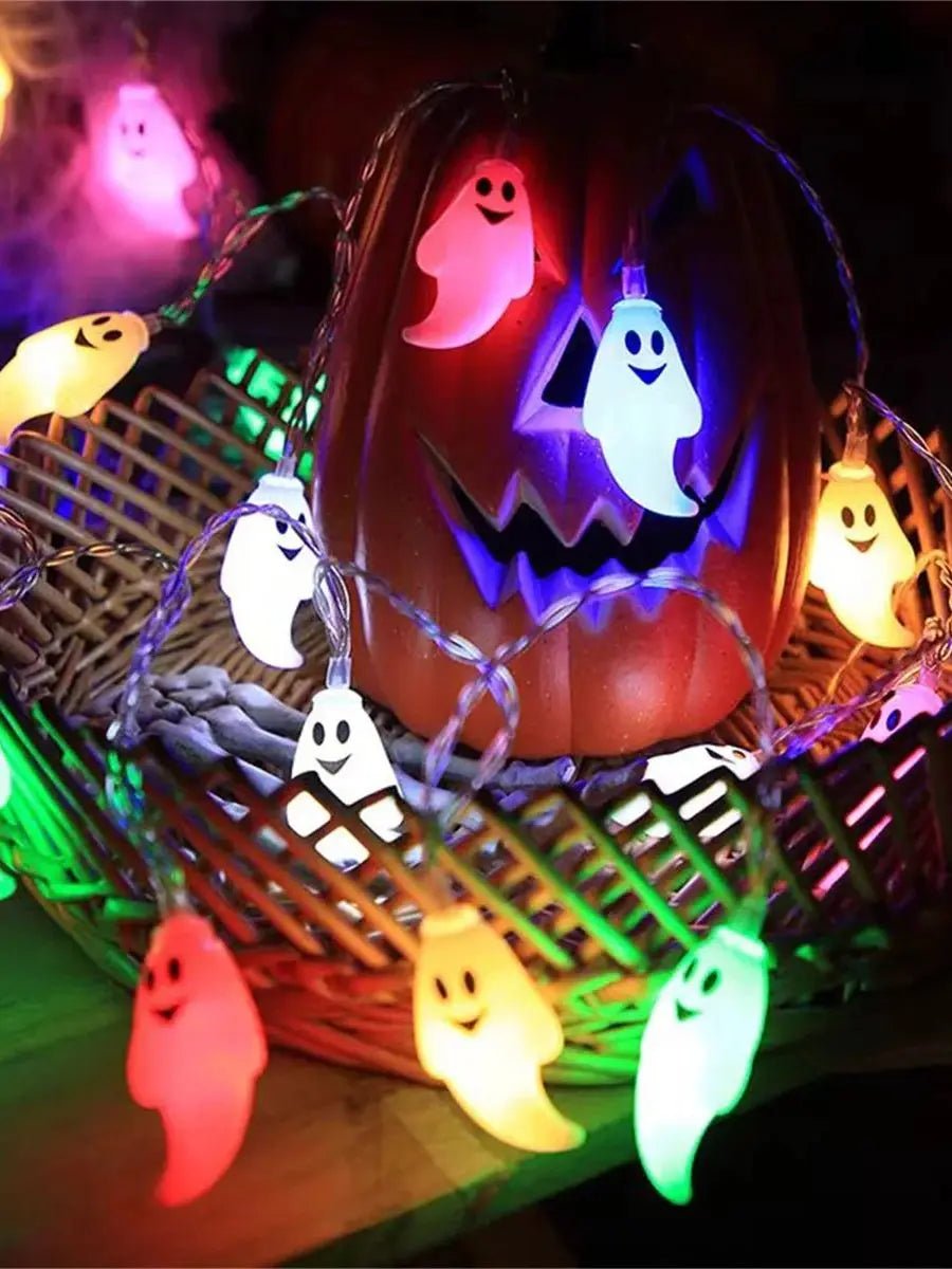 LED light string, Halloween ghost lights, festive party atmosphere decoration, glowing ghost ghost festival scene arrangement - VibraStore