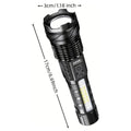 LED Super Powerful Rechargeable Torch Flood Light,Focus Adjustable Water Resistant Handheld Light For Outdoor Camping, Fishing, Hunting, Climbing, Adventure Emergency - VibraStore