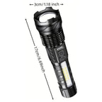 LED Super Powerful Rechargeable Torch Flood Light,Focus Adjustable Water Resistant Handheld Light For Outdoor Camping, Fishing, Hunting, Climbing, Adventure Emergency - VibraStore