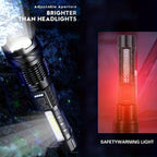 LED Super Powerful Rechargeable Torch Flood Light,Focus Adjustable Water Resistant Handheld Light For Outdoor Camping, Fishing, Hunting, Climbing, Adventure Emergency - VibraStore