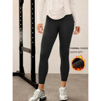 Leggings para correr de invierno para mujer. El diseño de cintura alta proporciona cobertura y comodidad para sesiones de yoga y entrenamiento. - VibraStore