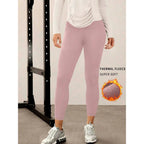 Leggings para correr de invierno para mujer. El diseño de cintura alta proporciona cobertura y comodidad para sesiones de yoga y entrenamiento. - VibraStore