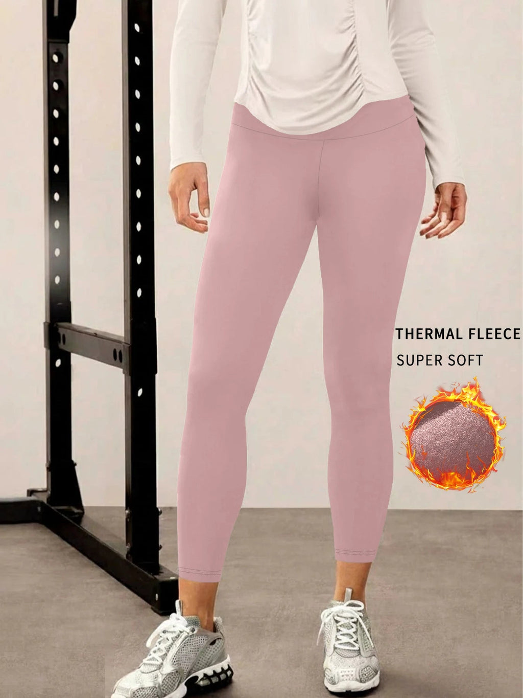 Leggings para correr de invierno para mujer. El diseño de cintura alta proporciona cobertura y comodidad para sesiones de yoga y entrenamiento. - VibraStore