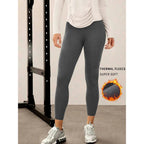Leggings para correr de invierno para mujer. El diseño de cintura alta proporciona cobertura y comodidad para sesiones de yoga y entrenamiento. - VibraStore