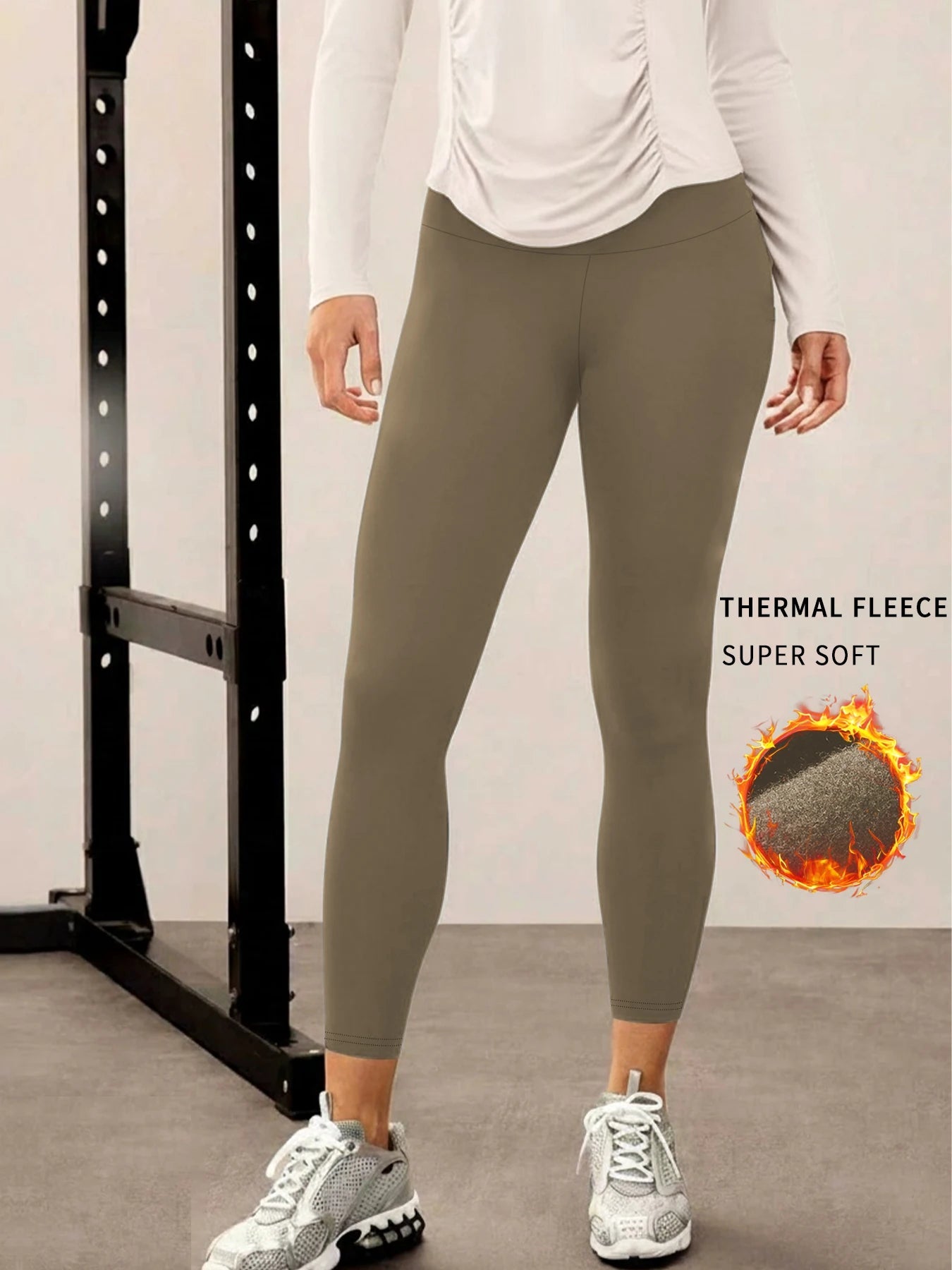 Leggings para correr de invierno para mujer. El diseño de cintura alta proporciona cobertura y comodidad para sesiones de yoga y entrenamiento. - VibraStore