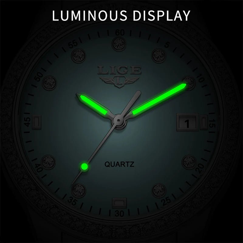 LIGE 2025 luxury Women's Watch Luminous Stainless Steel Clock Waterproof Fashion Watch for Women quartz wristwatch Ladies Watch - VibraStore