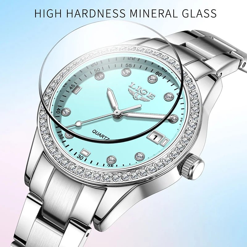 LIGE 2025 luxury Women's Watch Luminous Stainless Steel Clock Waterproof Fashion Watch for Women quartz wristwatch Ladies Watch - VibraStore