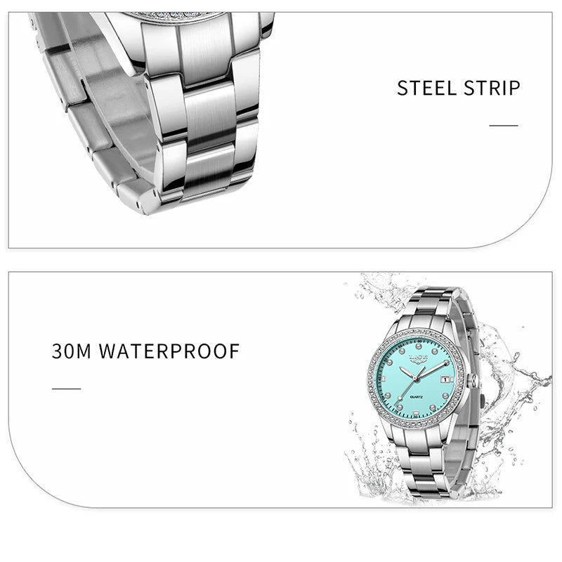 LIGE 2025 luxury Women's Watch Luminous Stainless Steel Clock Waterproof Fashion Watch for Women quartz wristwatch Ladies Watch - VibraStore