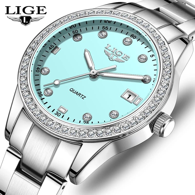 LIGE 2025 luxury Women's Watch Luminous Stainless Steel Clock Waterproof Fashion Watch for Women quartz wristwatch Ladies Watch - VibraStore