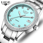 LIGE 2025 luxury Women's Watch Luminous Stainless Steel Clock Waterproof Fashion Watch for Women quartz wristwatch Ladies Watch - VibraStore