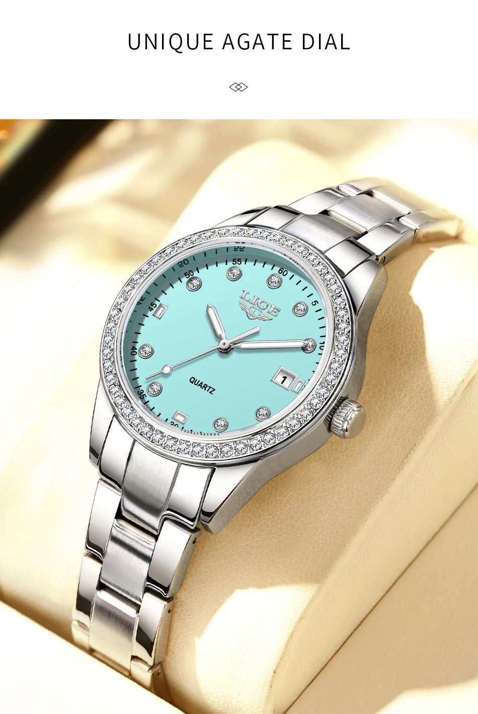 LIGE 2025 luxury Women's Watch Luminous Stainless Steel Clock Waterproof Fashion Watch for Women quartz wristwatch Ladies Watch - VibraStore