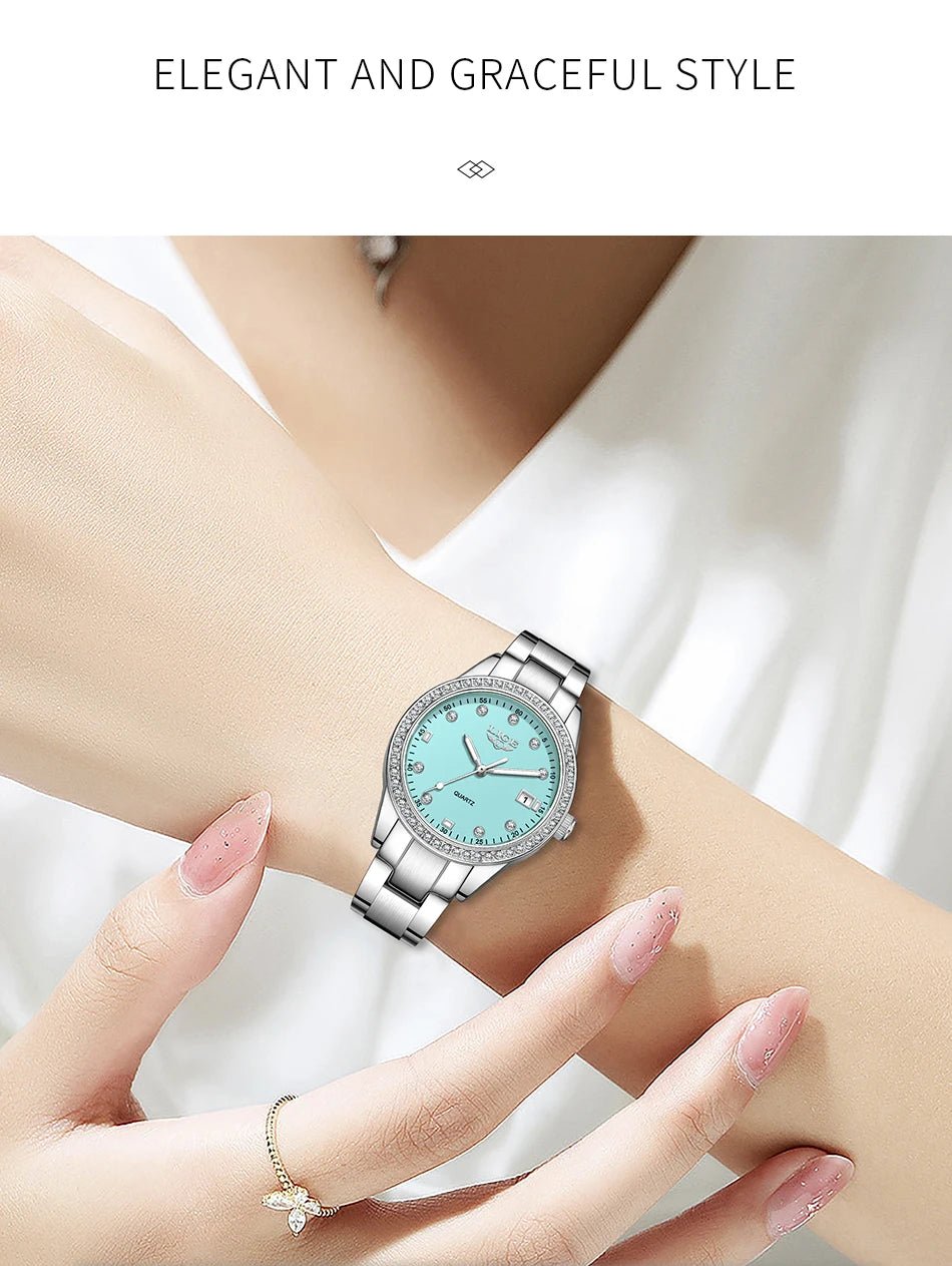 LIGE 2025 luxury Women's Watch Luminous Stainless Steel Clock Waterproof Fashion Watch for Women quartz wristwatch Ladies Watch - VibraStore