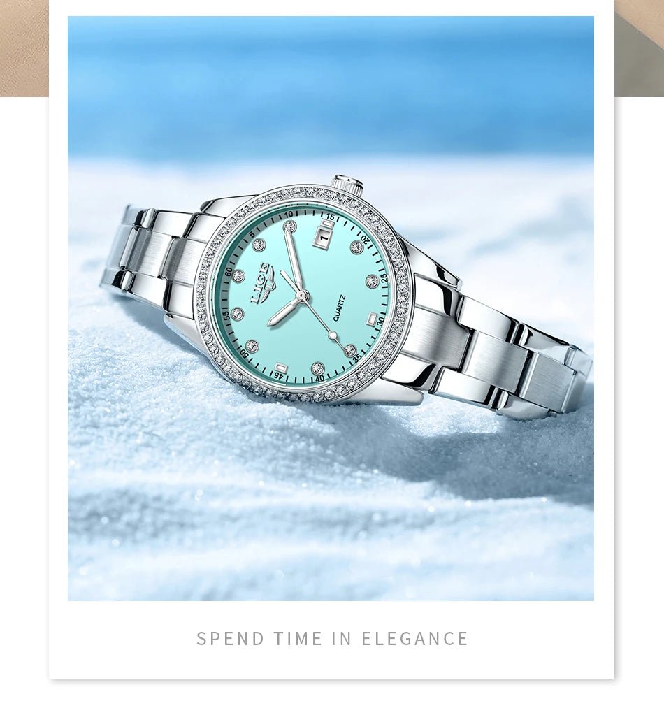 LIGE 2025 luxury Women's Watch Luminous Stainless Steel Clock Waterproof Fashion Watch for Women quartz wristwatch Ladies Watch - VibraStore