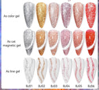 LILYCUTE - esmalte de uñas de Gel magnético Platinum Cat, láminas de rosas brillantes, brillo 3 en 1, Gel UV semipermanente, manicura artística, 7ML - VibraStore